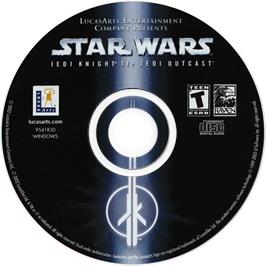 Cartridge artwork for Star Wars - Jedi Knight 2 - Jedi Outcast on the Microsoft Windows.