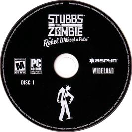 Cartridge artwork for Stubbs the Zombie in Rebel Without a Pulse on the Microsoft Windows.