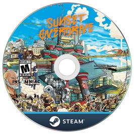 Cartridge artwork for Sunset Overdrive on the Microsoft Windows.