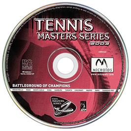 Cartridge artwork for Tennis Masters Series 2003 on the Microsoft Windows.