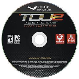 Cartridge artwork for Test Drive Unlimited 2 on the Microsoft Windows.