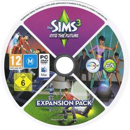 Cartridge artwork for The Sims 3 - Into the Future on the Microsoft Windows.