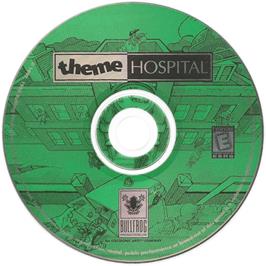 Cartridge artwork for Theme Hospital on the Microsoft Windows.