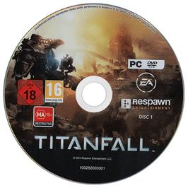 Cartridge artwork for Titanfall on the Microsoft Windows.