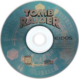Cartridge artwork for Tomb Raider on the Microsoft Windows.