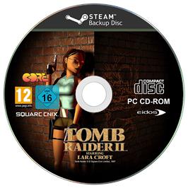 Cartridge artwork for Tomb Raider 2 on the Microsoft Windows.