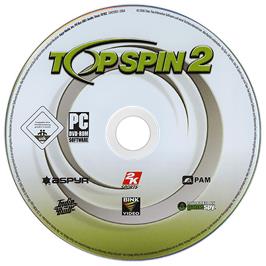 Cartridge artwork for Top Spin 2 on the Microsoft Windows.