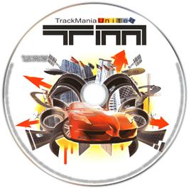 Cartridge artwork for TrackMania United Forever (Limited Edition) on the Microsoft Windows.