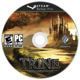 Cartridge artwork for Trine on the Microsoft Windows.