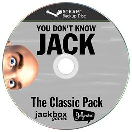 Cartridge artwork for You Don't Know Jack on the Microsoft Windows.
