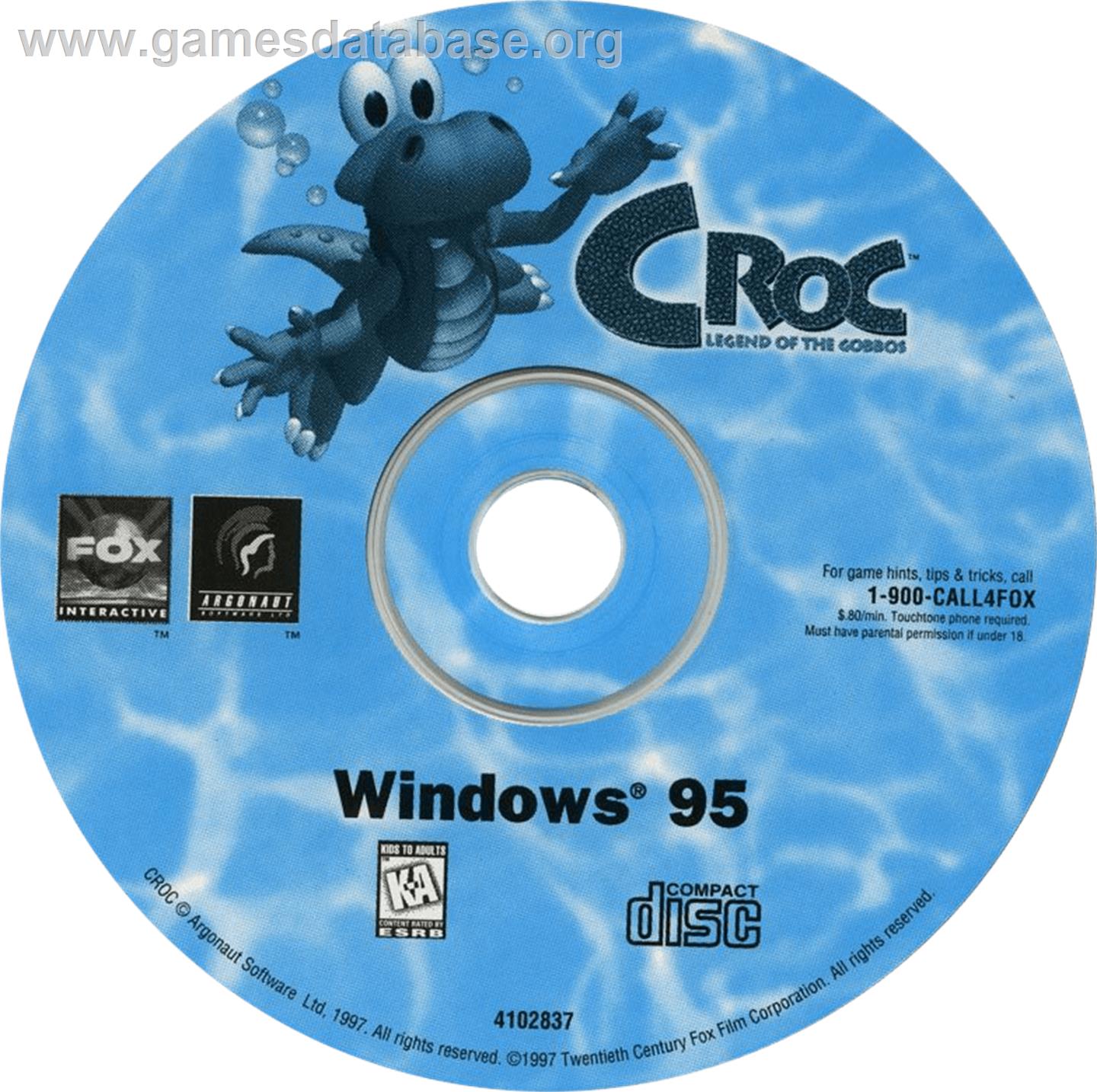 Croc - Legend of the Gobbos - Microsoft Windows - Artwork - Cartridge