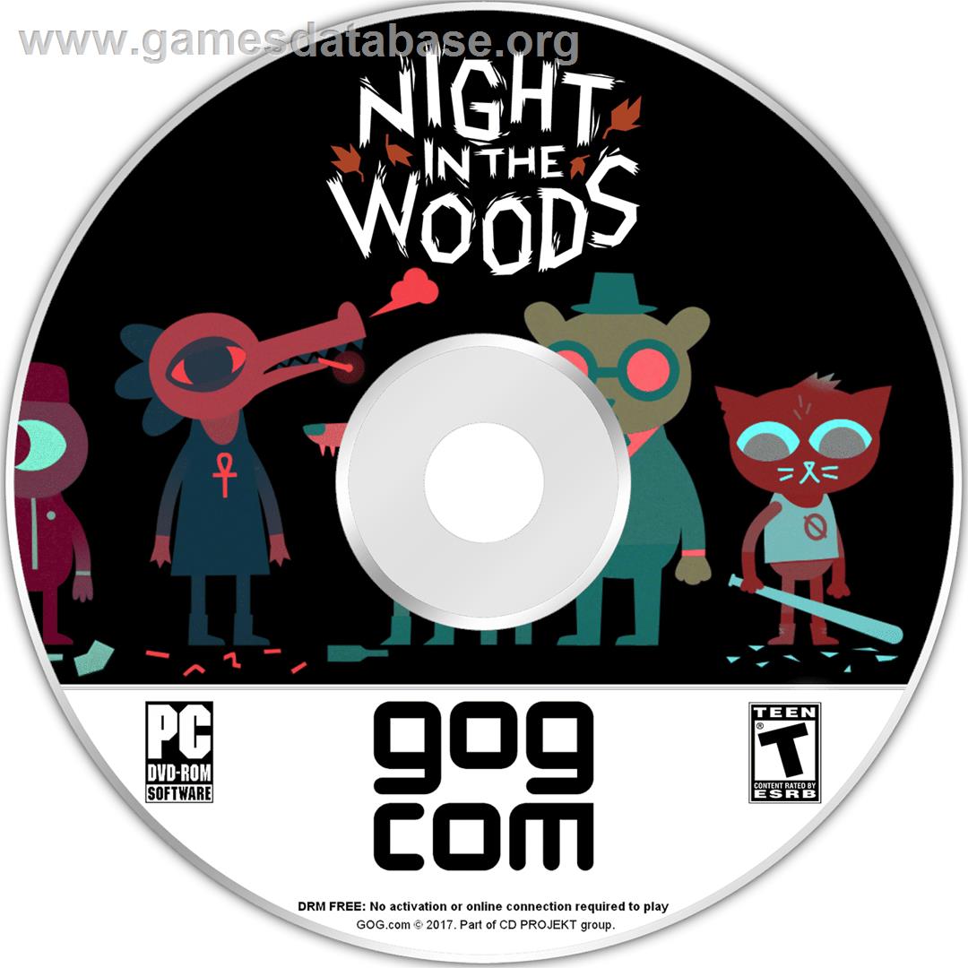 Night in the Woods - Microsoft Windows - Artwork - Cartridge