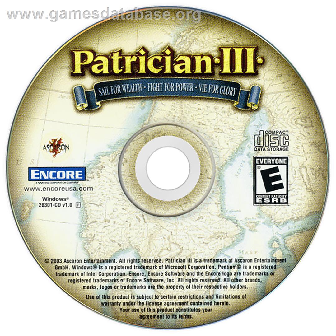 Patrician III - Microsoft Windows - Artwork - Cartridge