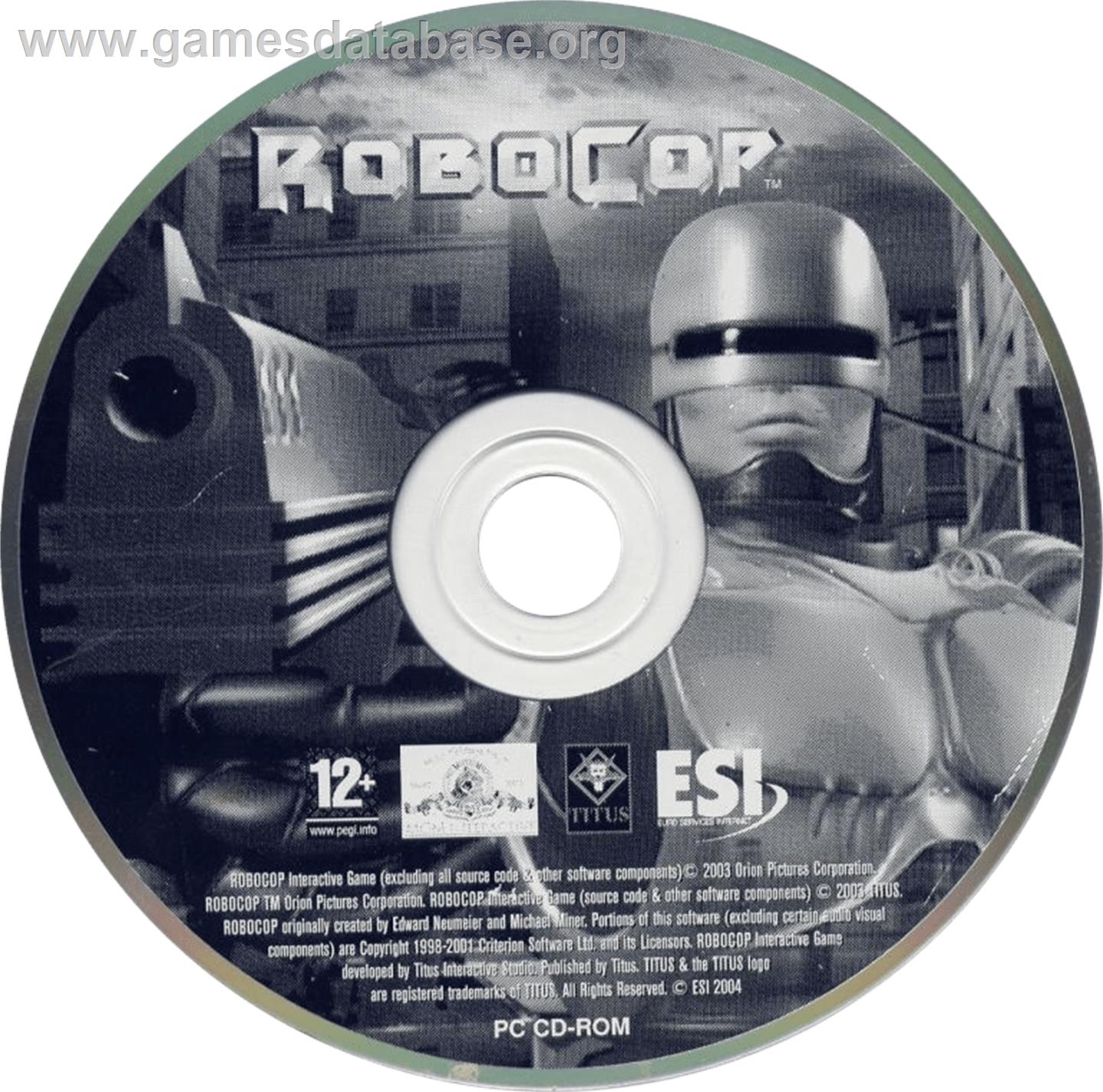 RoboCop - Microsoft Windows - Artwork - Cartridge