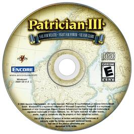 Artwork on the Disc for Patrician III on the Microsoft Windows.