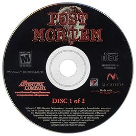 Artwork on the Disc for Post Mortem on the Microsoft Windows.