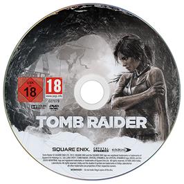 Artwork on the Disc for Tomb Raider on the Microsoft Windows.