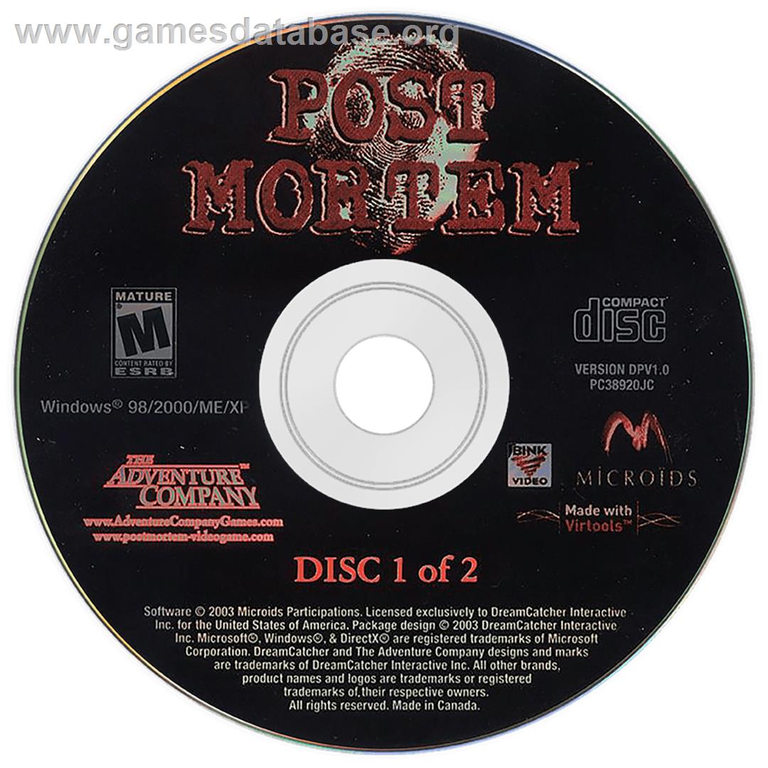 Post Mortem - Microsoft Windows - Artwork - Disc