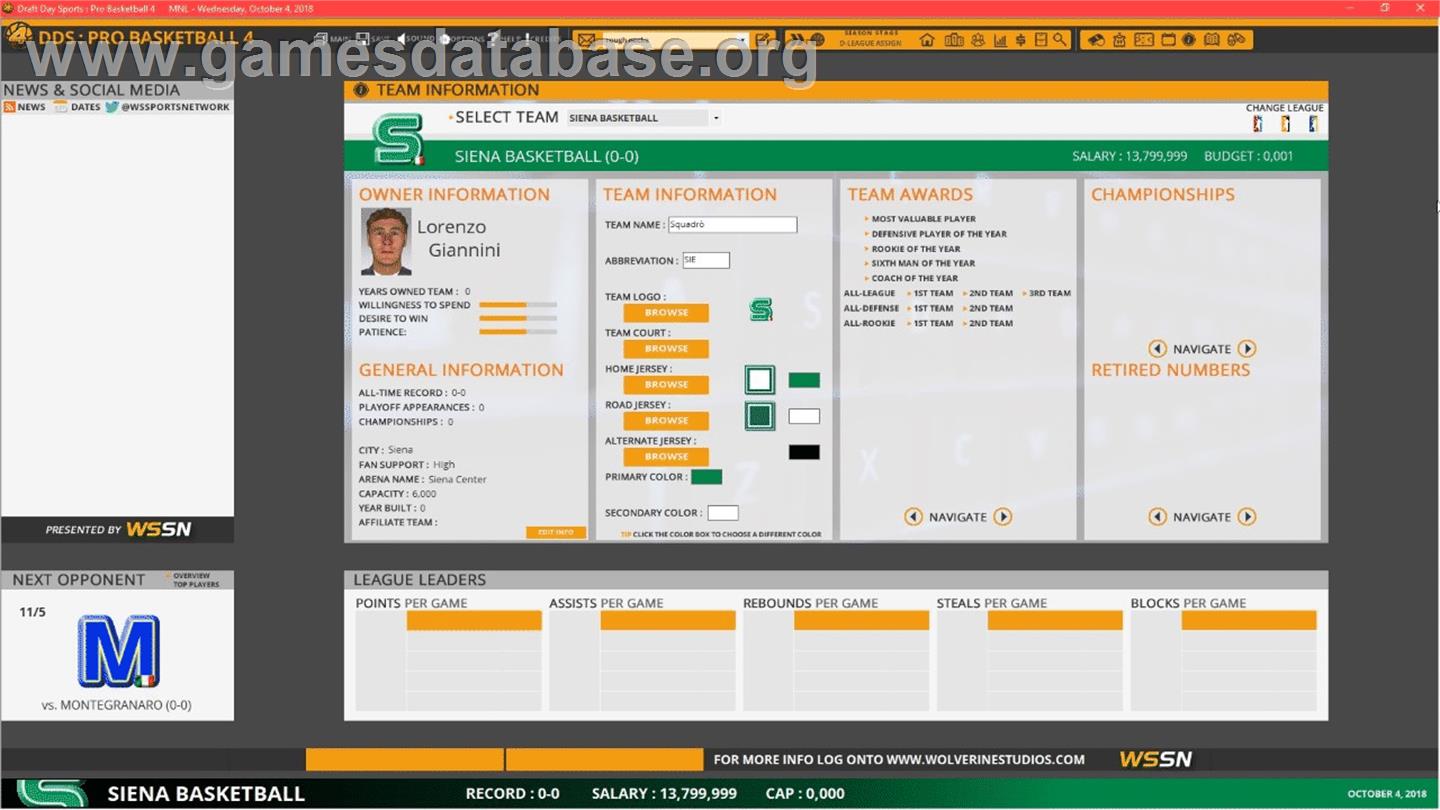 Draft Day Sports Pro Basketball 4 - Microsoft Windows - Artwork - In Game