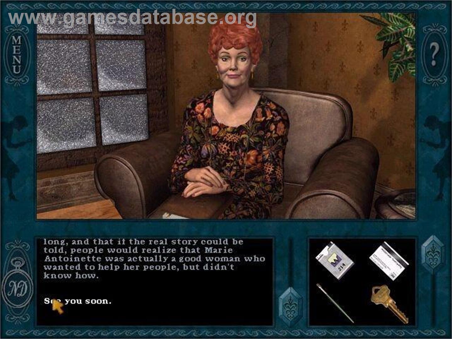 Nancy Drew - Treasure in the Royal Tower - Microsoft Windows - Artwork - In Game