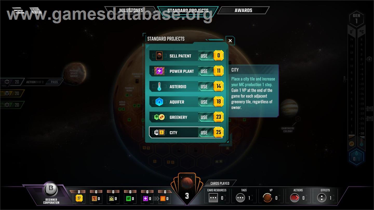 Terraforming Mars - Microsoft Windows - Artwork - In Game