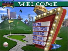 Title screen of 3-D Ultra MiniGolf Deluxe on the Microsoft Windows.