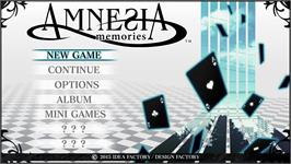 Title screen of Amnesia - Memories on the Microsoft Windows.