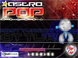 Title screen of AstroPop Deluxe on the Microsoft Windows.