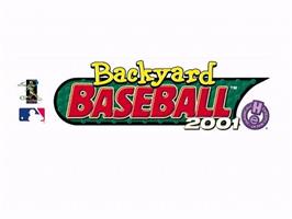 Title screen of Backyard Baseball 2001 on the Microsoft Windows.