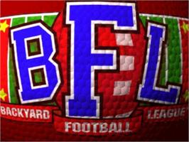 Title screen of Backyard Football 2002 on the Microsoft Windows.