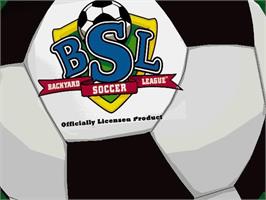 Title screen of Backyard Soccer MLS Edition on the Microsoft Windows.