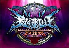 Title screen of BlazBlue - Continuum Shift Extend on the Microsoft Windows.