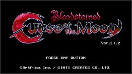 Title screen of Bloodstained - Curse of the Moon on the Microsoft Windows.
