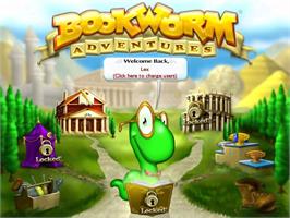 Title screen of Bookworm Adventures on the Microsoft Windows.