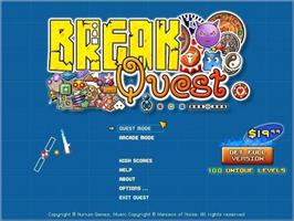 Title screen of BreakQuest on the Microsoft Windows.