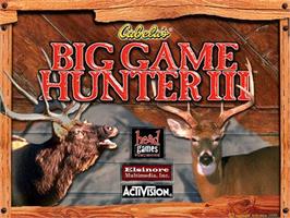 Title screen of Cabela's Big Game Hunter 2 on the Microsoft Windows.