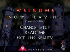 Title screen of Clandestiny on the Microsoft Windows.
