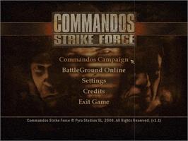 Title screen of Commandos - Strike Force on the Microsoft Windows.