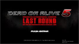 Title screen of Dead or Alive 5 - Last Round on the Microsoft Windows.