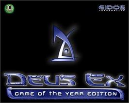 Title screen of Deus Ex - Game of the Year Edition on the Microsoft Windows.