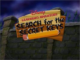 Title screen of Disney Learning Adventure - Search for the Secret Keys on the Microsoft Windows.