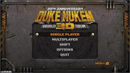 Title screen of Duke Nukem 3D - 20th Anniversary World Tour on the Microsoft Windows.