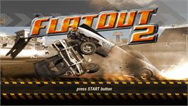 Title screen of FlatOut 2 on the Microsoft Windows.