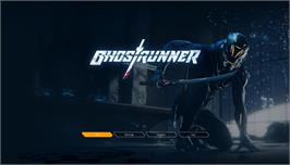 Title screen of Ghostrunner on the Microsoft Windows.