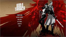 Title screen of God's Trigger on the Microsoft Windows.