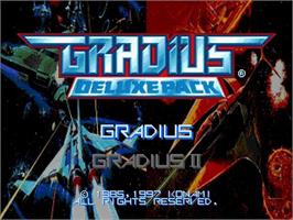 Title screen of Gradius Deluxe Pack on the Microsoft Windows.