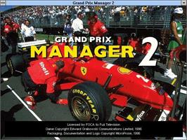 Title screen of Grand Prix Manager 2 on the Microsoft Windows.