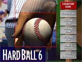 Title screen of HardBall 6 on the Microsoft Windows.