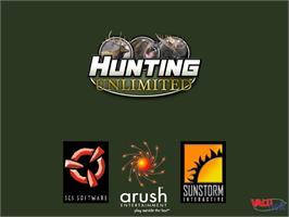 Title screen of Hunting Unlimited on the Microsoft Windows.