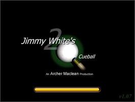 Title screen of Jimmy White's 2 - Cueball on the Microsoft Windows.